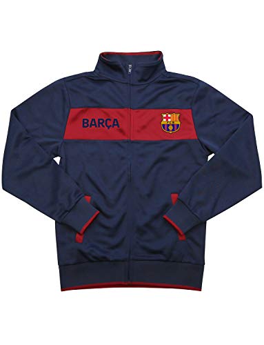 Icon Sports FC Barcelona Jacket – Official Boy’s Casual Full Zip Up Track Jackets Barca FCB World Soccer Football Club Active Youth Training Top FCB52TJ-N2 YS