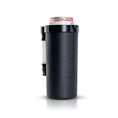 Skinny Can Kong. A Portable Can or Bottle Cooler/Cup with A Detachable, Expandable, Hose to Funnel Your Drink. (Black)
