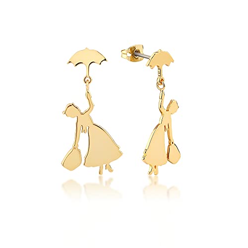 Blingsoul Mary Gold Poppins Earrings - Flying Umbrella Drop Earrings For Women | [J100036] Mry Popin | Gold