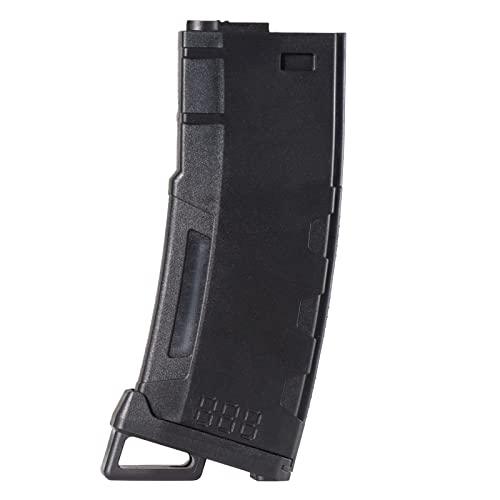 Lancer Tactical Airsoft M4 M16 Series Polymer 130 Round Transparent Window High Speed Mid-Cap Airsoft Magazine Color Black