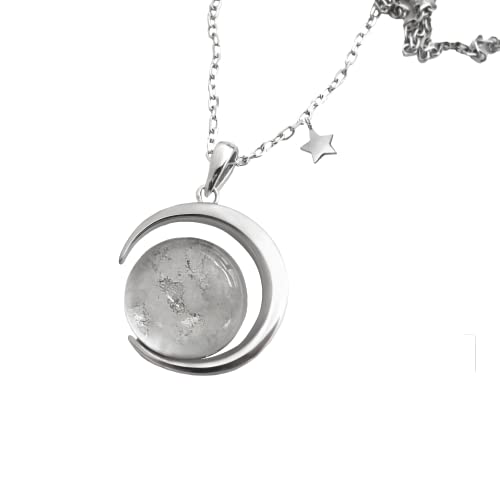 Space & Meteorite - Real Moon Dust Meteorite Necklace (Authentic Certification From Lunar Meteorite NWA 5000) NASA Space Gifts for Men & Women, Moon Rock, Astronomy