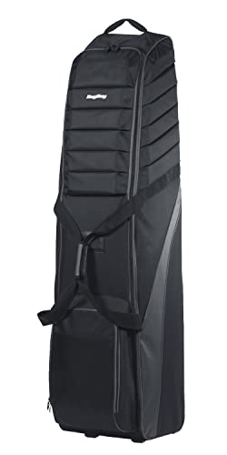 Bag Boy T-750 Golf Travel Cover for Airlines, Extra-Thick 4-Sided Padded Top, Internal Compression Strap, Lockable Full Wrap-Around Zipper, Black/Charcoal