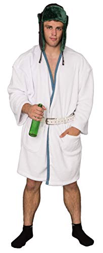 COSTUME AGENT Cousin Eddie Costume Christmas Vacation - 2 Pcs Cousin Eddie White Robe & Belt | Funny Halloween Costume for Men | Cosplay, Themed Party Adult Costumes
