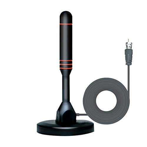 Portable HDTV Antenna - Includes Magnetic Base & Coaxial Cable - Indoor or Outdoor