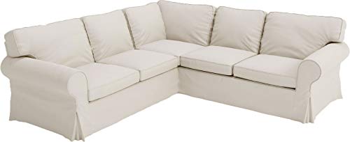 The Sofa Cover Replacement is Custom Made for IKEA Ektorp 2 + 2 Sectional Corner Sofa. Cover Only! Ektorp Slipcover Replacement (2+2 Sectional, Beige Polyester)