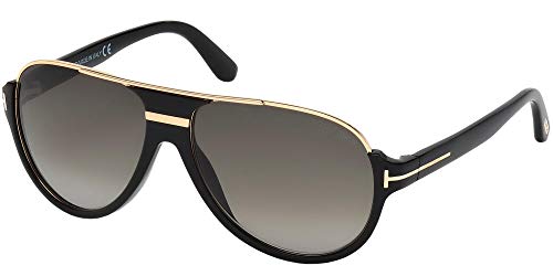 Tom Ford Sunglasses 0334 Black Gloss/Green Gradient, Black (Nero Lucido/Verde Grad), 59