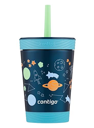 Contigo Kids Spill-Proof Tumbler with Straw & Leak-Proof Lid, 12oz Vacuum-Insulated Stainless Steel Water Bottle for Kids, Dishwasher Safe & Fits Most Cup Holders, Tumbler for School, Home, Travel