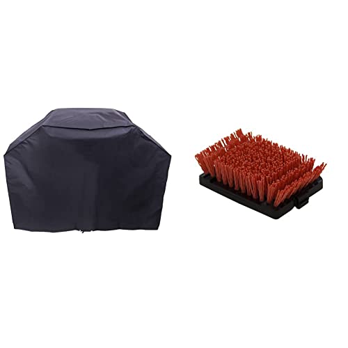 Char-Broil 3-4 Burner Large Basic Grill Cover & Cool Clean Nylon Grill Brush Replacement Head