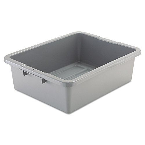 Rubbermaid Commercial Products Standard Bus/Utility Box, 7-Gallon, Gray, Heavy Duty Plastic Restaurant Wash Basin/Dish Washing Tub for Kitchen Organization/Storage