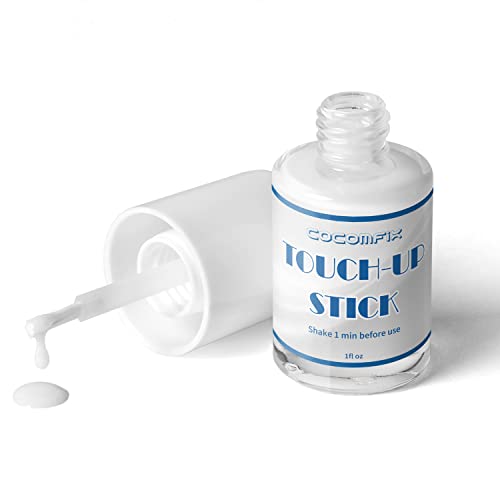cocomfix Multi-Surface White Touch Up Paint. Interior and Exterior House Paint. For Walls, Doors, Cabinets, Wood, Paneling and Furniture, 1 Fl Oz (Matte White)