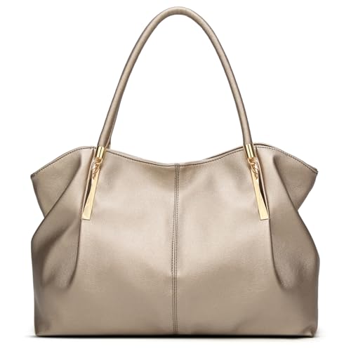 forestfish PU Leather Ladies Satchel Tote Bag Shoulder Bags Handbags for Women, Gold