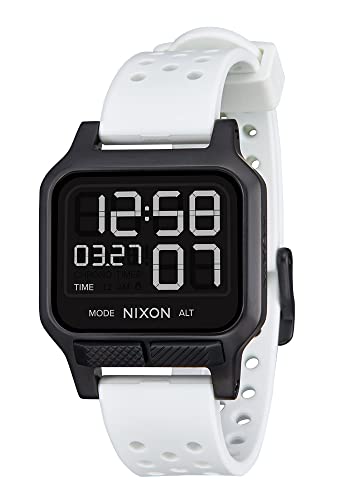 NIXON Heat A1320 - Digital Watch for Men and Women - 100M Water Resistant Exercise Workout and Running Watch - Mens Ultra Thin Lightweight Sport Watches - Custom 38 mm LCD Display, 20mm PU Band