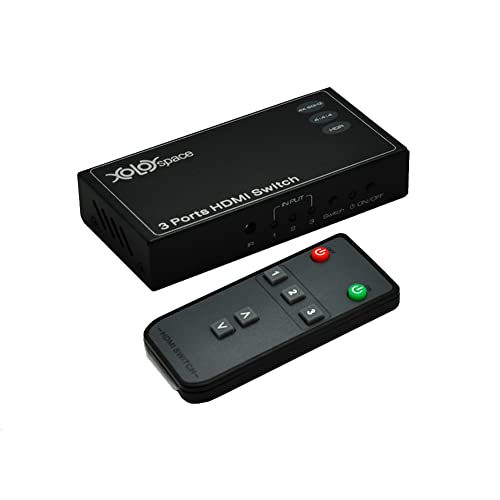XOLORspace HDMI Switch Perfect Compatible with PS 4 PRO, Xbox One S Supports 4k 60HZ 4:4:4 8bit, Compliant with HDCP 2.2 (4K 3X1)