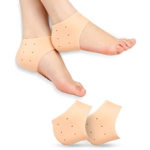 Silicone Gel Heel Protector - Plantar Fasciitis Soft Socks for Hard, Cracked, Dry Skin- One Pair- Moisturizing Protector by Alayna