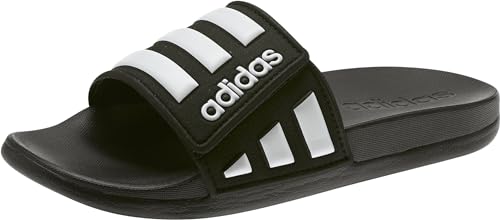 adidas Adilette Comfort Adjustable Slides, Black, 3 US Unisex Little Kid