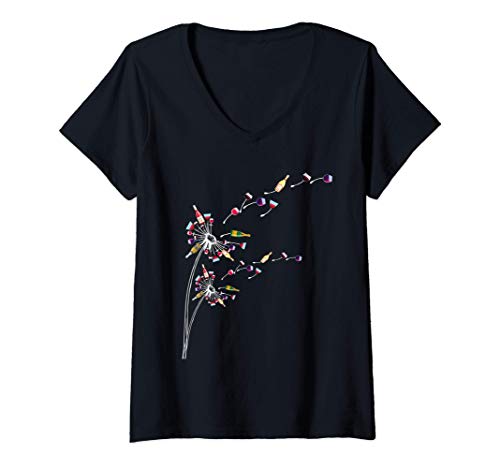Womens Wine Dandelion Drinking Wine Rosee Wine Lovers Rosee Lover V-Neck T-Shirt