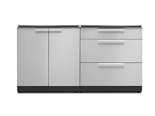 Newage Products Outdoor Kitchen Stainless Steel Set (2 Pc) Includes One 2-Door Cabinet, and One 3-Drawer Cabinet, 65106