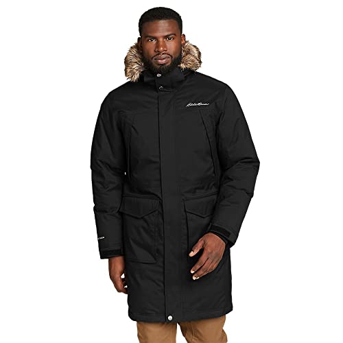 Eddie Bauer Men's Superior Down Stadium Coat, Black, Medium
