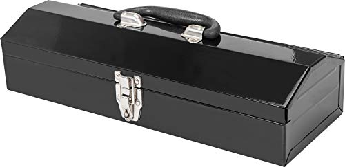 Torin ATB102B 16' Hip Roof Style Portable Steel Tool Box with Metal Latch Closure, Black
