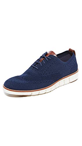 Cole Haan Men's Zerogrand Stitchlite Wingtip Oxford, Marine Blue/Ivory, 10 Medium US