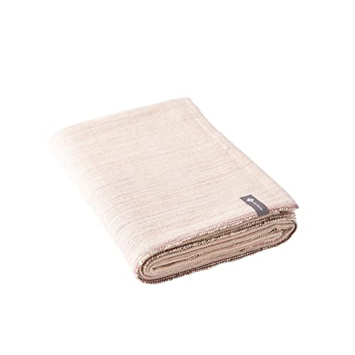 Halfmoon Cotton Yoga Blanket | 60” x 80” - Handwoven Soft & Large Throw Blankets for Home Decor, Yoga Practice, Camping, Outdoors, Travel, Meditation & Room Decor (Desert Rose)