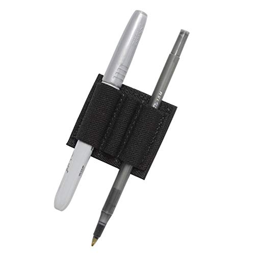 Detachable Elastic Pen-Marker Loop Patch (Small, Black) | Hook Fastener Backing | Compatible with our Tactical Notebook Covers