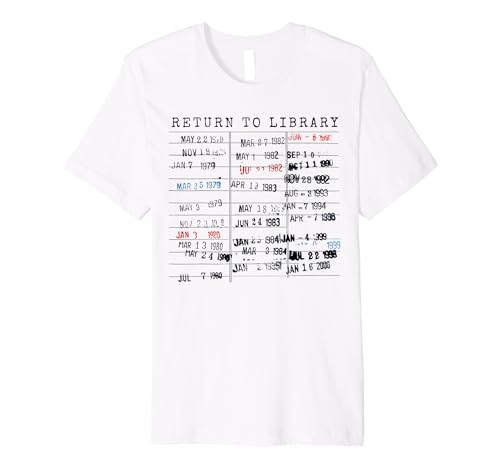 Library Card Due Date Stamp Book Lover Reading Vintage Read Premium T-Shirt