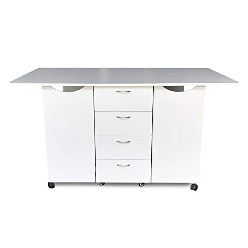 Arrow Sewing Sewing Furniture Kookaburra Cutting Table, Model K3451, Cutting, Quilting, Art and Crafting Table with Storage, Ash White Finish