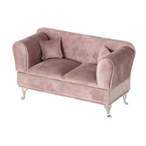 Glam Pink Passion Jewelry Couch, Flip Open Compartments, 6:1 Doll House Size Sofa, 9 Inch Long