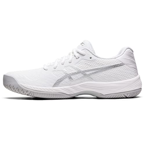 ASICS Women's Gel-Game 9 Tennis Shoes, 7, White/Pure Silver