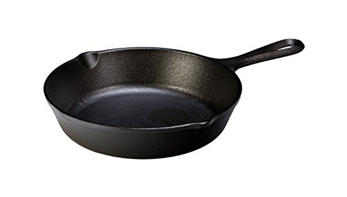 Lodge 8 Inch Cast Iron Pre-Seasoned Skillet – Signature Teardrop Handle - Use in the Oven, on the Stove, on the Grill, or Over a Campfire, Black