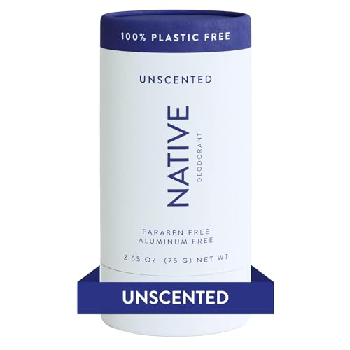 Native Plastic Free Deodorant | Natural Deodorant for Women and Men, Aluminum Free with Baking Soda, Probiotics, Coconut Oil and Shea Butter | Unscented