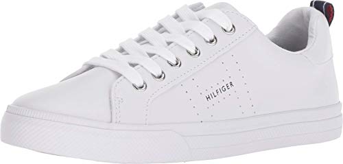 Tommy Hilfiger Women's LELITA Sneaker, White/Blue, 8