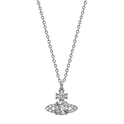 VAVOLO Planet Pendant Necklace Produced with a Unique Cutaway and Centred AAAAA Cubic Zirconia Crystal for Women Constellation Necklace Wedding for Girlfriend (White Gold Planet 2)