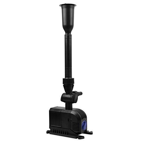 Fountain Pond Submersible Water Pump: 45W 660GPH Adjustable Quiet Outdoor Pump with 2 Nozzles 32ft Power Cord for Small Garden Aquarium Circulation Hydroponics Statuary Black