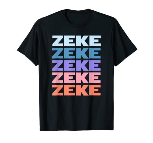 Funny Modern Repeated Text Design Zeke T-Shirt