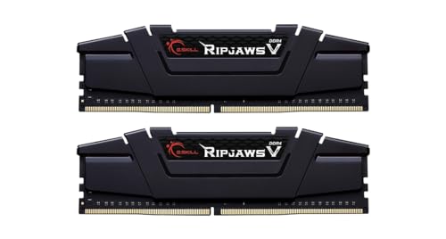 G.SKILL Ripjaws V Series (Intel XMP) DDR4 RAM 16GB (2x8GB) 3200MT/s CL16-18-18-38 1.35V Desktop Computer Memory UDIMM - Black (F4-3200C16D-16GVKB)