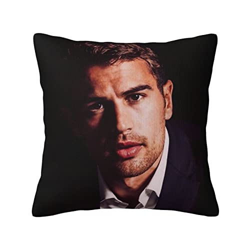 FOIDL Theo James Poster Throw Pillow Covers Soft Square Pillowcases for Decorative Home Party Decor Bed Couch Car 18' X 18'