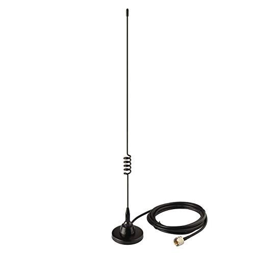 Bingfu Boat Marine VHF Radio Vehicle Ham Mobile Radio Antenna VHF UHF 136-174MHz 400-520MHz Magnetic Base PL259 Male Antenna for Garmin Uniden Cobra ICOM Standard Horizon Eclipse Marine Two Way Radio