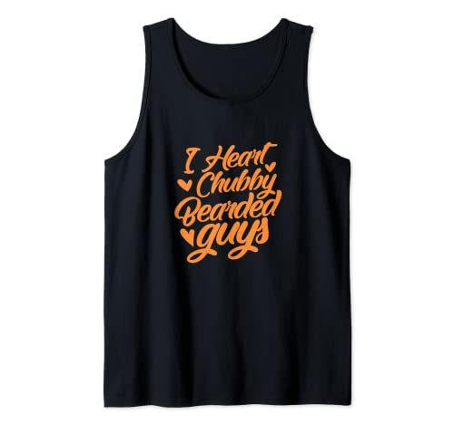 Bearded Chubby Guy Funny I Heart Chubby Bearded Guys Tank Top