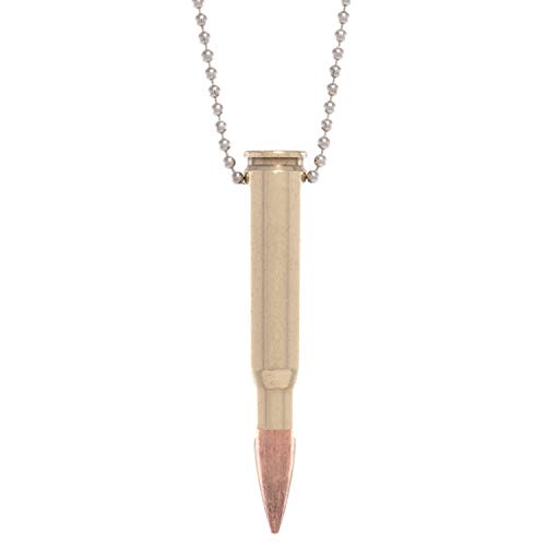 Lucky Shot Bullet Pendant Necklace | Stainless Steel Ball Chain Bullet Necklace For Men | Jewelry Necklaces For For Men Women | Couples Necklace Bullet Military Medallion 308