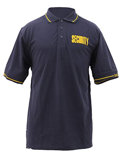 Poly Cotton Security ID Polo Shirt 1XL Navy Blue/Gold ID