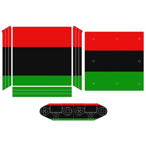 Pan African Flag Skin Cover for Console Controllers Full Wrap Decal Stickers Compatible with