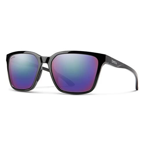 SMITH Shoutout Sunglasses – Performance Sports Active Classic Sunglasses – For Men & Women – Black + Violet ChromaPop Polarized Mirror Lenses