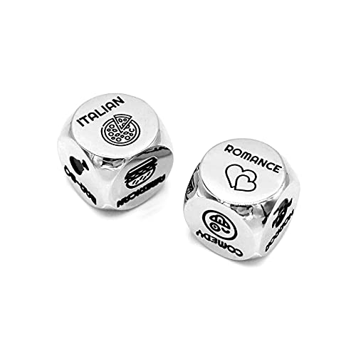 Luck Lab Dinner and A Movie Decider Dice - Date Night Dice with Velvet Storage Bag