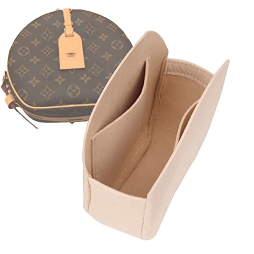 round bag organizer insert-for Chanel round bag Applicable to LV old flower soft bag Gucci Kuqi Round bag Purse Organizer2078LV-khaki-L