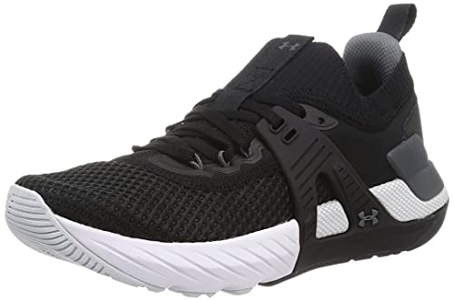 Under Armour Men's Project Rock 4 Training Shoe (11, Black/White, Numeric_11)