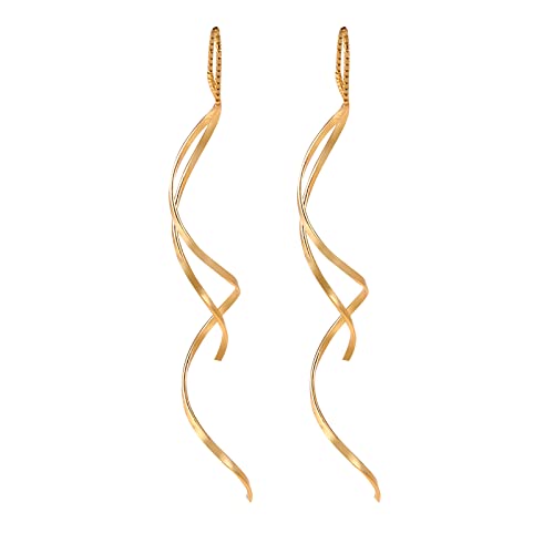 Threader Earrings Sterling Silver Long Chain Earrings Chain Earrings for Women Dangle Earrings Thread Dangling Threaded Long Chain Earring