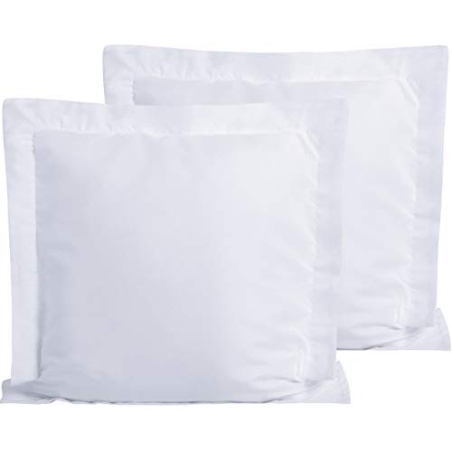 FLXXIE Microfiber European Pillow Shams Set of 2, Fade, Wrinkle and Shrinkage Resistant Soft Pillow Covers with Envelope Closure Euro Sham Covers (White, 26x26 Inches)