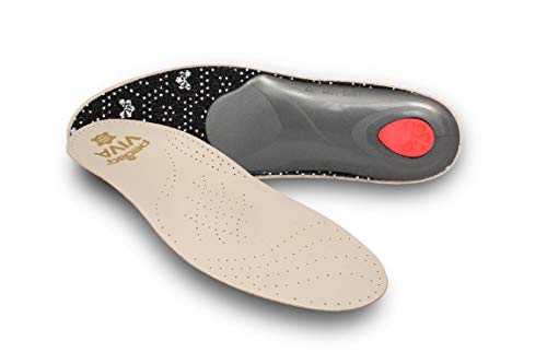 Pedag Viva | Leather Arch Support Inserts | Handmade in Germany | Plantar Fasciitis Relief | Heel Cushion | Activated Charcoal Odor Control | Metatarsal Support Pad | Tan | Women US 7/ EU 37
